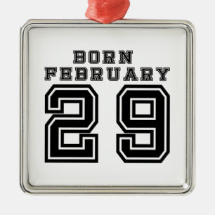 Född den 29 februari julgransprydnad metall