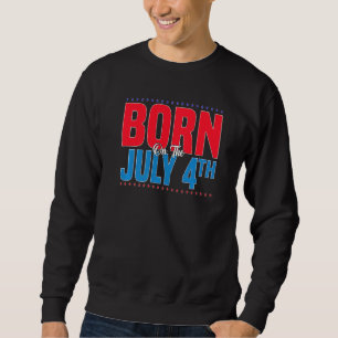 Född den 4 juli 4 juli Åldag Pa Lång Ärmad Tröja