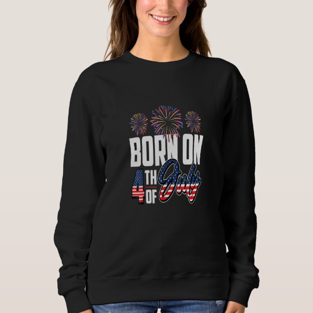 Född den 4 juli 4 juli Åldag Pa T Shirt (Framsida)