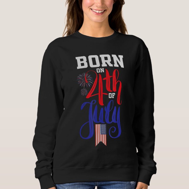 Född den 4 juli 4 juli Åldag Pa T Shirt (Framsida)