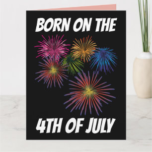FÖDD DEN 4 JULI BIRTHDAY-Kortet Kort