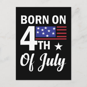 Född den 4 juli en patriotisk firande helg vykort