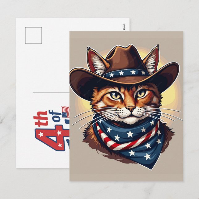 Född den 4 juli en patriotisk firande  helg vykort (Fram/baksida)