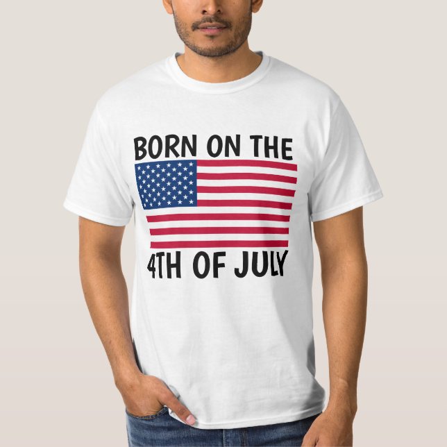 FÖDD DEN 4 juli PATRIOTIC T-Shirts (Framsida)