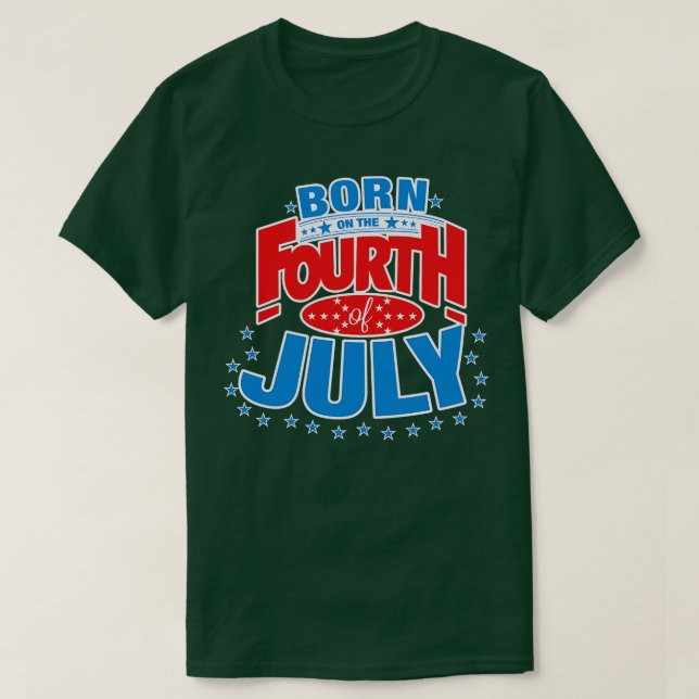 Född den 4 juli t shirt (Design framsida)