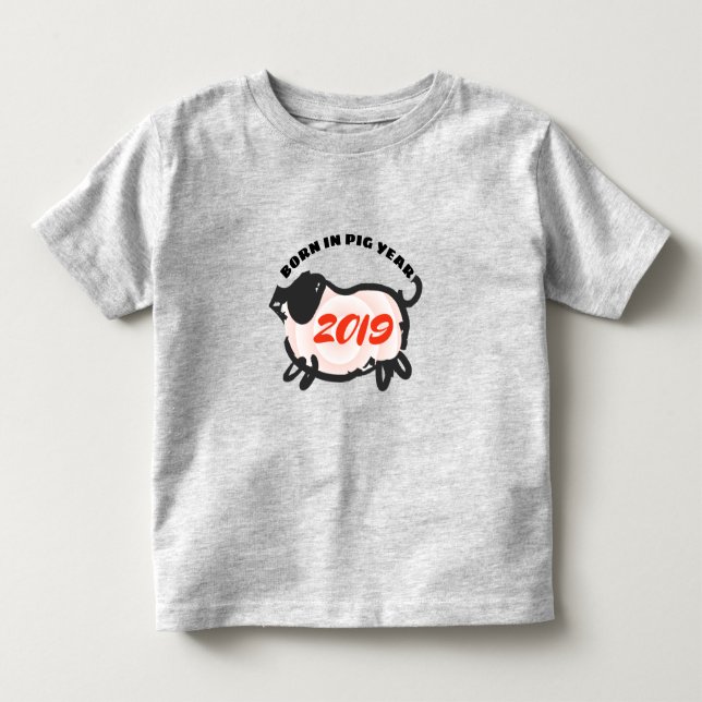 Född den kinesiska anpassningsbarna Gris i Baby T Shirt (Framsida)