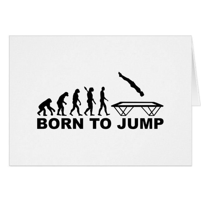 Född evolution att hoppa trampolinen hälsningskort (Framsidan Horizontal)