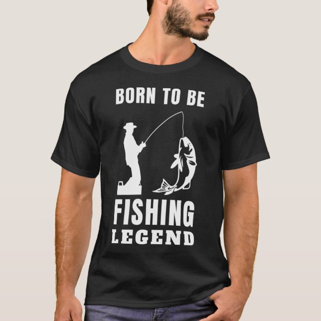 född för att bli en fiskelagende t shirt (Framsida)