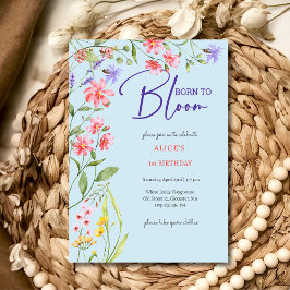 Född för att blomma vild barns födelsedag inbjudningar