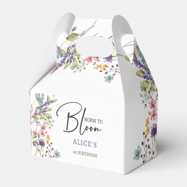 Född för att blomma vild barns födelsedag presentaskar (Framsidan Sidan)