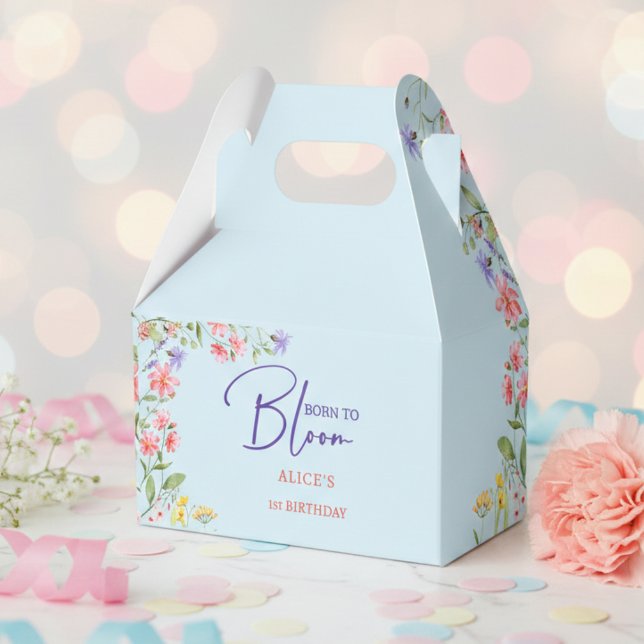 Född för att blomma vild barns födelsedag presentaskar (Skapare uppladdad)