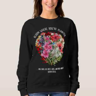 FÖDD FÖR ATT BLOMSTRA Kristna blommönster T Shirt