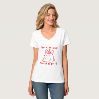 Född För Att Chilla Party Kanin T Shirt