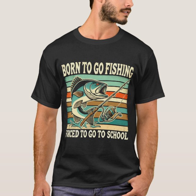 Född För Att Fiska Abborre T Shirt (Framsida)
