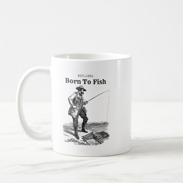 Född för att fiska kaffemugg (Vänster)