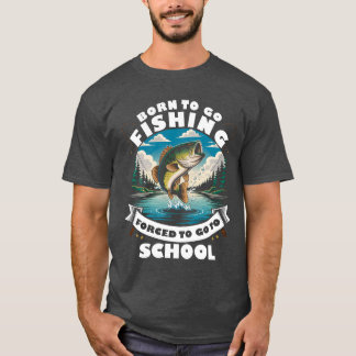 Född för att fiska Rolig ungdoms outdoor t-shirt