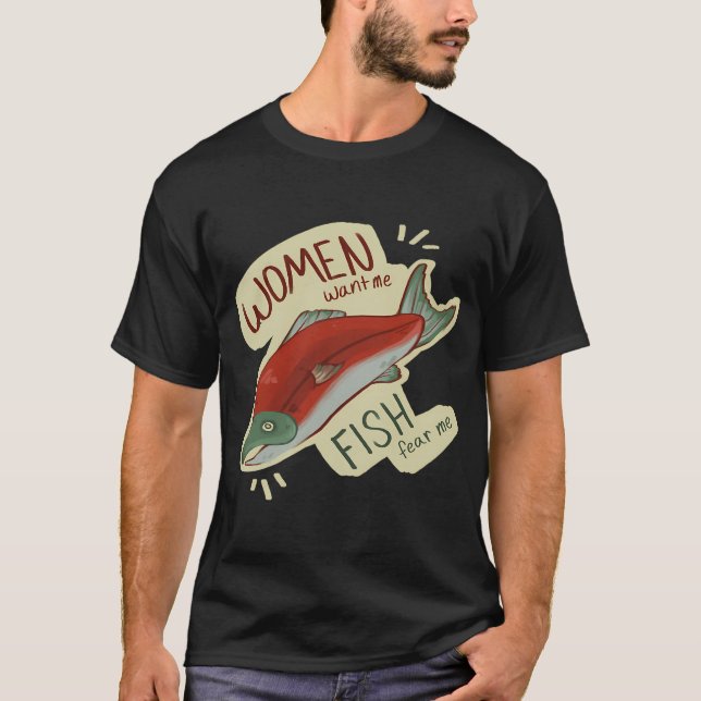 Född för att fiska tvingad att arbeta t shirt (Framsida)