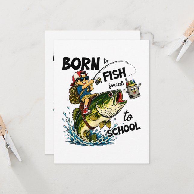 Född för att fiska tvingad att gå i skolan inbjudningar (Fram/Back In Situ)