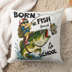 Född för att fiska, tvingad att gå i skolan kudde