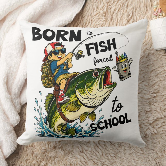 Född för att fiska, tvingad att gå i skolan kudde (Filt)