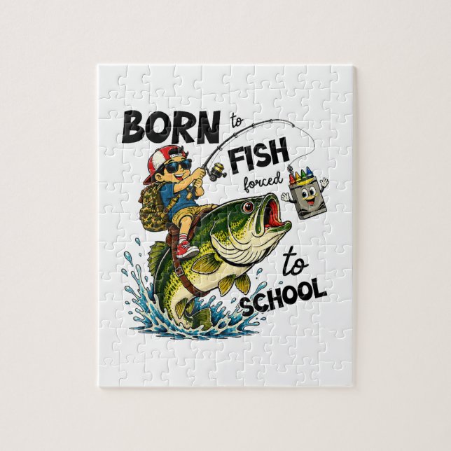 Född för att fiska, tvingad att gå i skolan pussel (Vertikal)