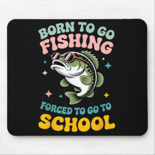 Född för att fiska tvungen att gå i skolan roliga musmatta