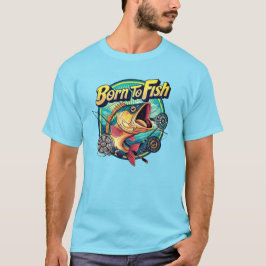 Född för att fiska Vintage-märke T Shirt