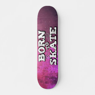 Född för att kavla rosa grunge med graffiti-ordaly mini skateboard bräda 18,5 cm