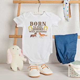 Född för att köra hästar med mamma t shirt