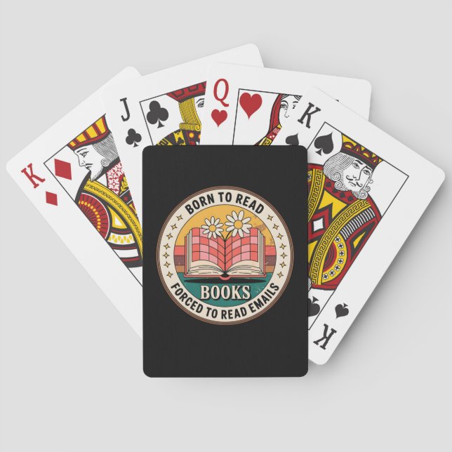 Född för att läsa Bokar tvingad att läsa e-postmed Casinokort (Baksidan)