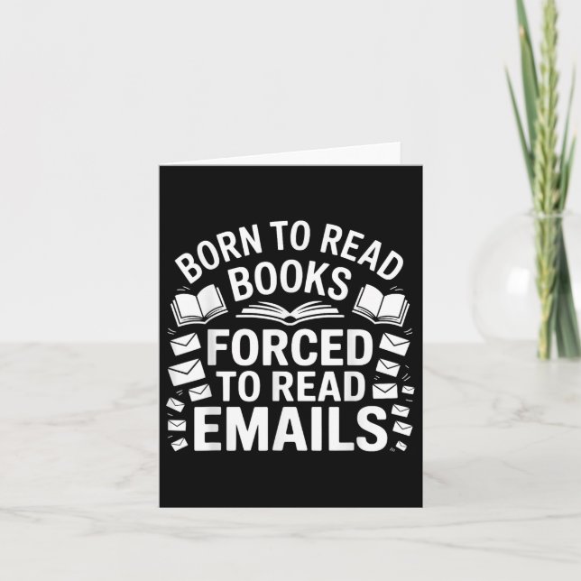 Född för att läsa Bokar tvingad att läsa e-postmed Kort (Framsida)