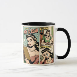Född för att läsa Retro Funny Bok Kopp för läsare