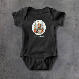 Född för att läsa söta djurhistorier Svart T Shirt