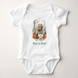 Född för att läsa söta djurhistorier Vit T Shirt