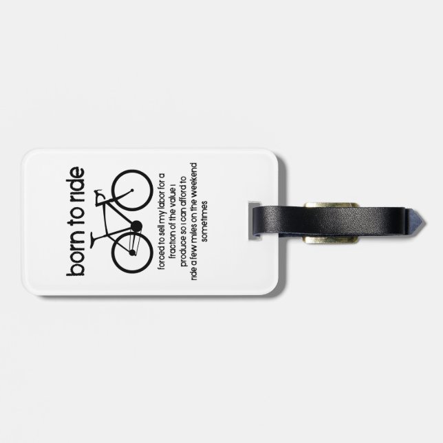 Född för att rida en bike som tvingats arbeta bagagebricka (Baksida Vågrät)