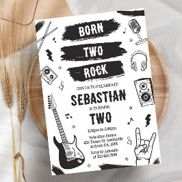 Född för att Rocka Punk Rock Musik Födelsedagsinbj Inbjudningar