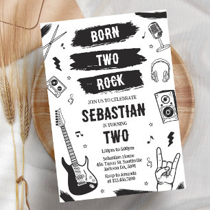 Född för att Rocka Punk Rock Musik Födelsedagsinbj Inbjudningar