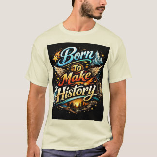 Född För Att Skapa Historia Motiverande Typografi T Shirt