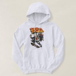 Född för att Skata Tvingad att Studera Roligt Skel Hoodie