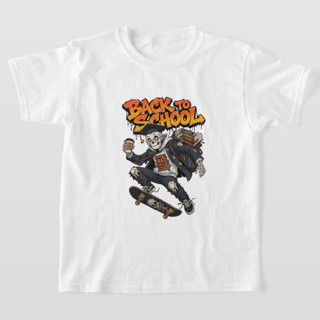 Född för att Skateboard Fördömd att Studera Roligt T Shirt (Laydown)