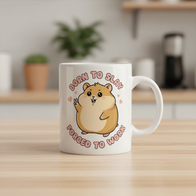 Född För Att Slakta Hamsterpresent Till Henne Roli Två-Tonad Mugg (Skapare uppladdad)