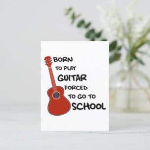 Född för att spela gitarr tvingad att gå till skol vykort