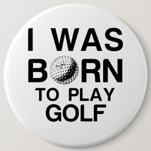 Född för att spela golf knapp
