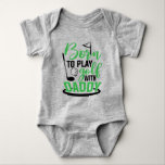 Född för att spela golf med pappa/golf t shirt<br><div class="desc">Baby Bodydräkt född för att spela golf med pappa/Golf Funny Golf/Funny Iports Ord/Citattecken Cute/Unique</div>