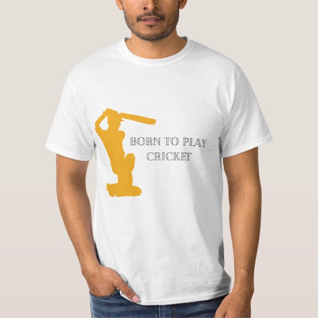 Född för att spela kricket för manar t shirt (Framsida)