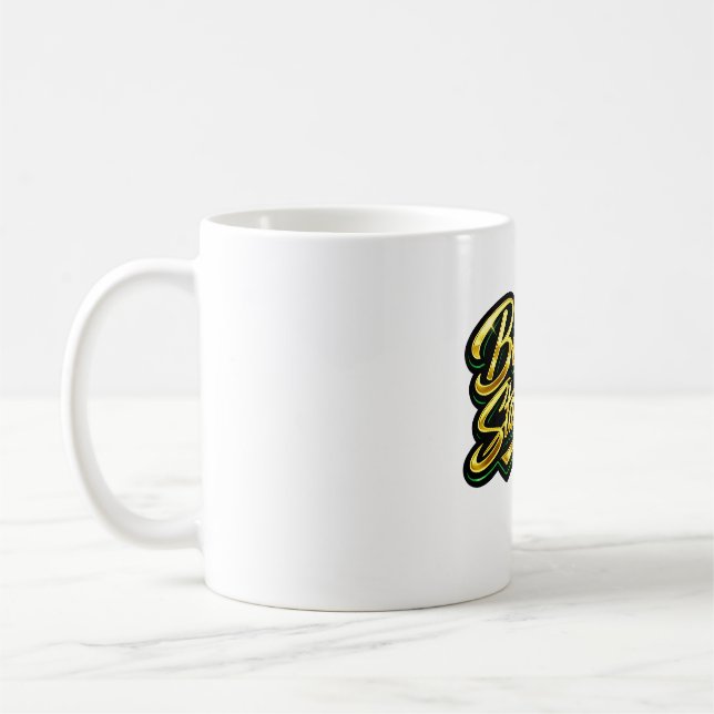Född För Att Sticka Ut Guld Citat Present Kaffemugg (Vänster)