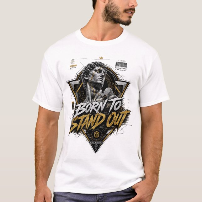 född för att sticka ut t shirt (Framsida)