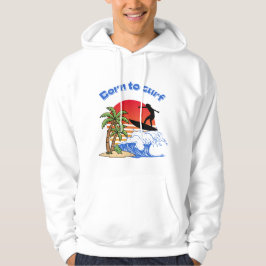 Född för att surfa Retro solnedgångssurfar Hoodie