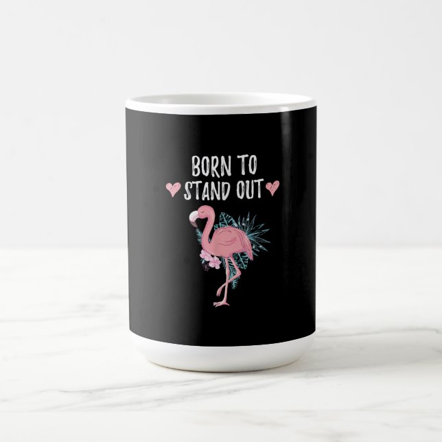 Född för att ta avstånd från Cute Flamingo Älskare Kaffemugg (Center)