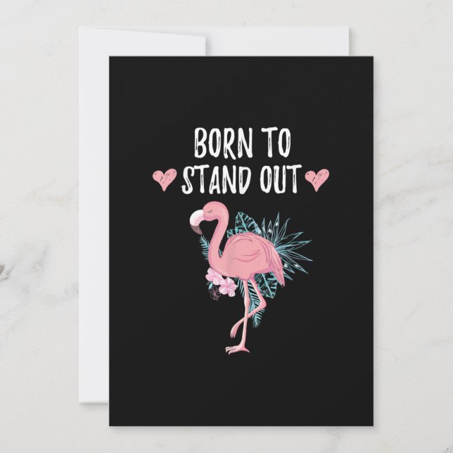 Född för att ta avstånd från Cute Flamingo Älskare Spara Datumet (Framsida)